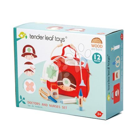 Dřevěné hry na povolání - Lékařská taška červená Doctors and Nurses Tender Leaf Toys - 4