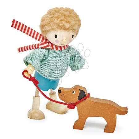 Drevené  hračky - Drevená postavička otec so psom Mr. Goodwood Tender Leaf Toys_1