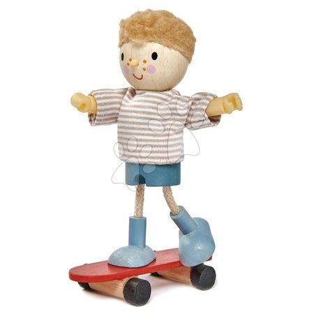 Drevené  hračky - Drevená postavička chlapček na skateboarde Edward And His Skateboard Tender Leaf Toys_1