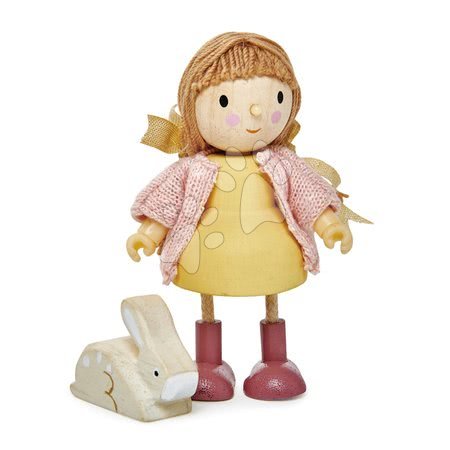 Drevené  hračky - Drevená postavička dievčatko so zajačikom Amy And Her Rabbit Tender Leaf Toys