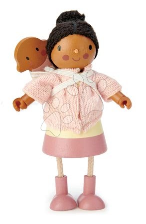 Drevené hračky - Drevená postavička s bábätkom Mrs. Forrester Tender Leaf Toys