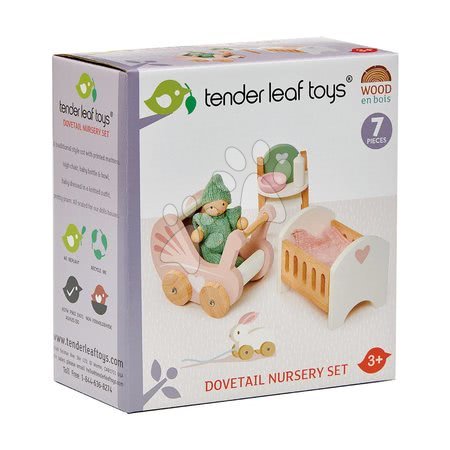 Lesene hišice za figurice - Lesena soba za figurice Dovetail Nursery Set Tender Leaf Toys - 5