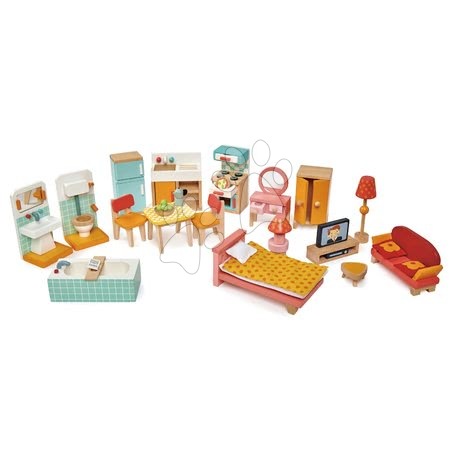 Dřevěné domky pro panenky - Dřevěný nábytek do domečku pro panenku Foxtail Villa Starter Furniture Set Tender Leaf Toys - 1