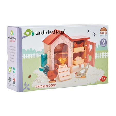 Case in legno per bambole - Pollaio in legno con galline Chicken Coop Tender Leaf Toys - 2