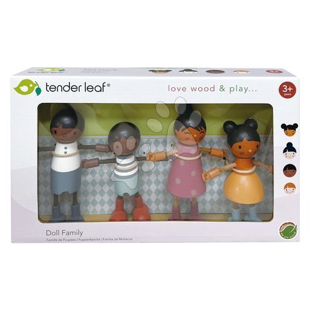 Fa babaházak  - Fa multikulturális család Humming Bird Doll Family Tender Leaf Toys - 5