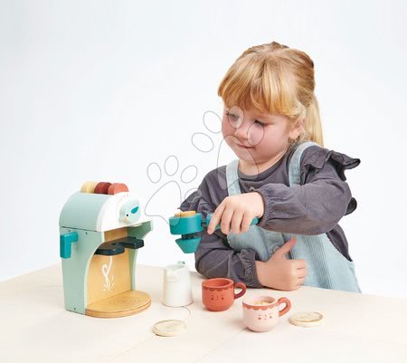 Spielküchen aus Holz - Kaffeemaschine aus Holz Cappuccino Babyccino Maker Tender Leaf Toys - 6