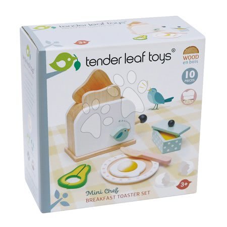 Fa játékkonyhák - Fa kenyérpirító avokádóval Breakfast toaster set Tender Leaf Toys - 2