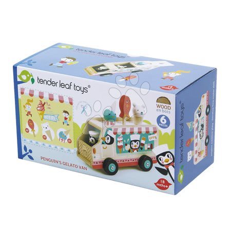 Macchine in legno - Macchina in legno con gelato Penguin's Gelato Van Tender Leaf Toys - 4