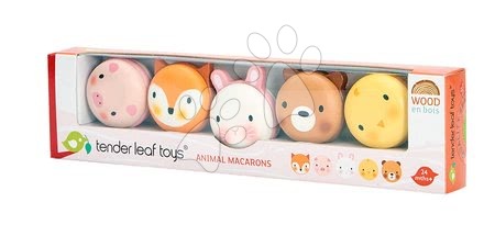 Dřevěné kuchyňky - Dřevěné sladké makronky Animal Macarons Tender Leaf Toys - 7