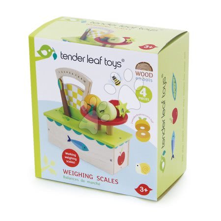 Supermarketuri de jucărie din lemn - Cântar din lemn Weighing Scales Tender Leaf Toys - 3