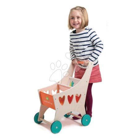 Fa játék szupermarket - Fa bevásárlókocsi Shopping Cart Tender Leaf Toys - 2