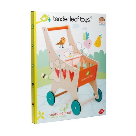 Fa játék szupermarket - Fa bevásárlókocsi Shopping Cart Tender Leaf Toys - 3