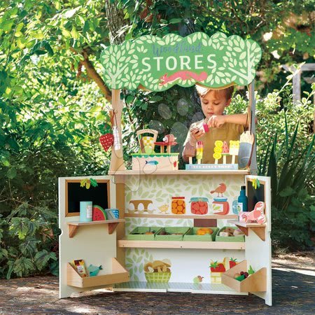 Fa játék szupermarket - Fa üzlet bábszínházzal Woodland Stores and Theatre Tender Leaf Toys - 5