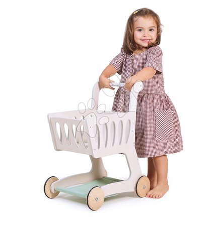 Dřevěné dětské obchůdky - Dřevěný nákupní vozík Shopping Cart Tender Leaf Toys - 2