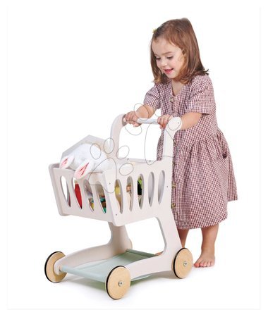 Dřevěné dětské obchůdky - Dřevěný nákupní vozík Shopping Cart Tender Leaf Toys - 6