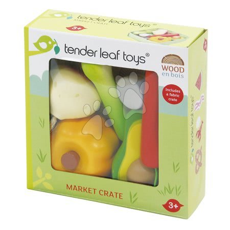 Fa játékkonyhák - Fa zöldségek Veggie Crate Tender Leaf Toys - 4