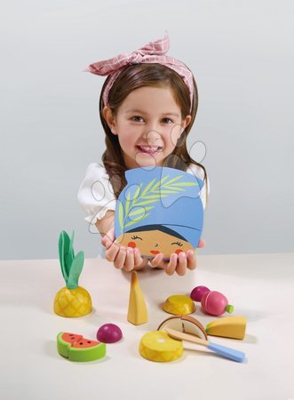 Drevené kuchynky - Drevená doska s tropickým ovocím Tropical Fruit Chopping Board Tender Leaf Toys - 4