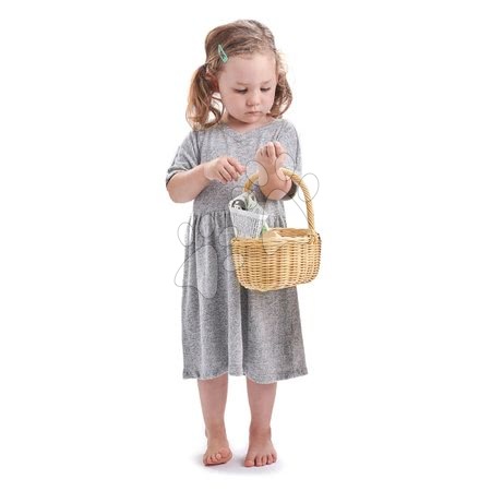 Drvene kuhinje - Drvena košarica s tulipanima Wicker Shopping Basket Tender Leaf Toys - 4