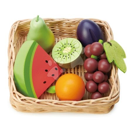 Drevené  hračky - Drevený košík s ovocím Fruity Basket Tender Leaf Toys