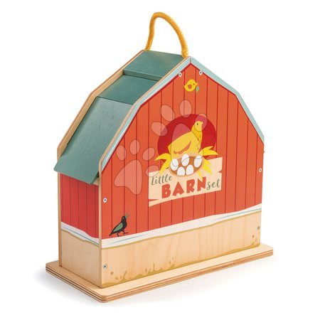 Dřevěné domky pro panenky - Dřevěná farma s traktorem Little Barn Tender Leaf Toys - 5