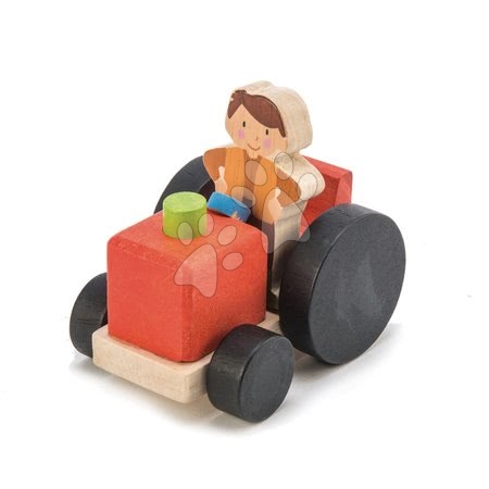 Dřevěné domky pro panenky - Dřevěná farma s traktorem Little Barn Tender Leaf Toys - 6