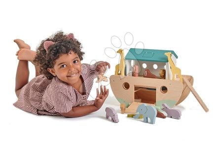 Dřevěné didaktické hračky - Dřevěná Noemova archa se zvířátky Noah's Wooden Ark Tender Leaf Toys - 2