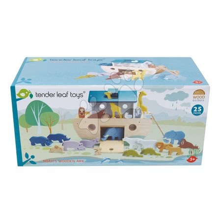 Dřevěné didaktické hračky - Dřevěná Noemova archa se zvířátky Noah's Wooden Ark Tender Leaf Toys - 6