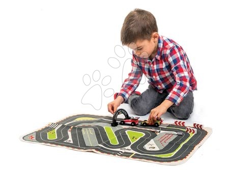 Dřevěná auta  - Dřevěná závodní auta Formula One Racing Playmat Tender Leaf Toys - 2