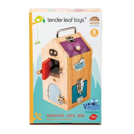 Fa oktatójátékok - Fa házikó szörnyecskékkel Monster Lock Box Tender Leaf Toys - 4