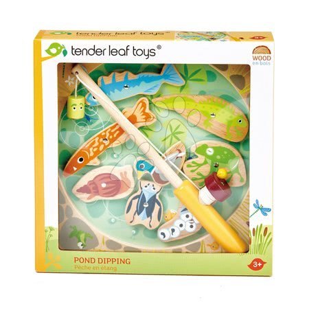 Juegos educativos de madera - Pescador magnético de madera Pond Dipping Tender Leaf Toys - 2