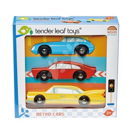 Dřevěná auta  - Dřevěná sportovní auta Retro Cars Tender Leaf Toys - 4