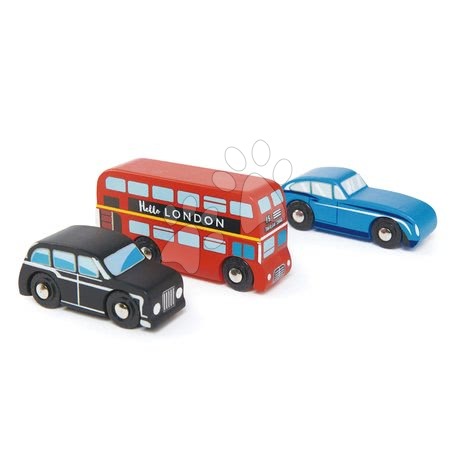Drevené  hračky - Drevené mestské autá London Car Set Tender Leaf Toys_1