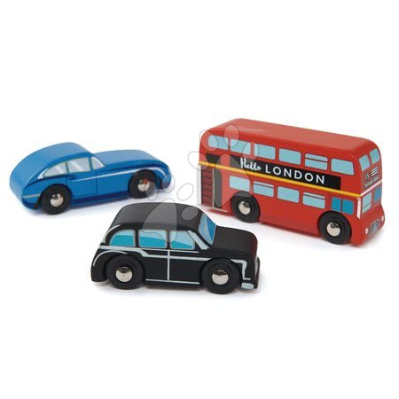 Drevené  hračky - Drevené mestské autá London Car Set Tender Leaf Toys