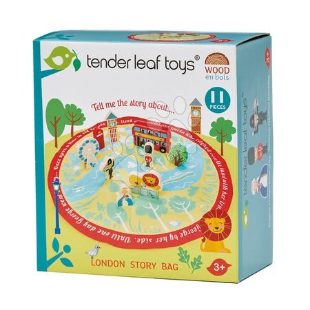 Jouets didactiques en bois - Ville en bois avec des figurines London Story Bag Tender Leaf Toys - 3