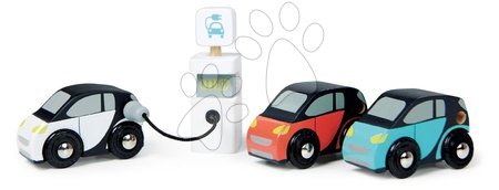 Drevené hračky - Drevené elektromobily Smart Car Set Tender Leaf Toys