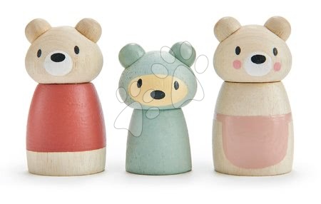 Drevené  hračky - Drevená medvedia rodina Bear Tales Tender Leaf Toys