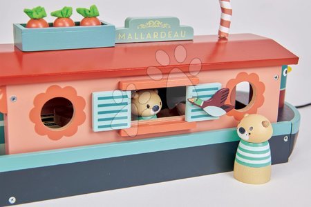 Maisons de poupées en bois - Bateau en bois Little Otter Canal Boat Tender Leaf Toys - 7