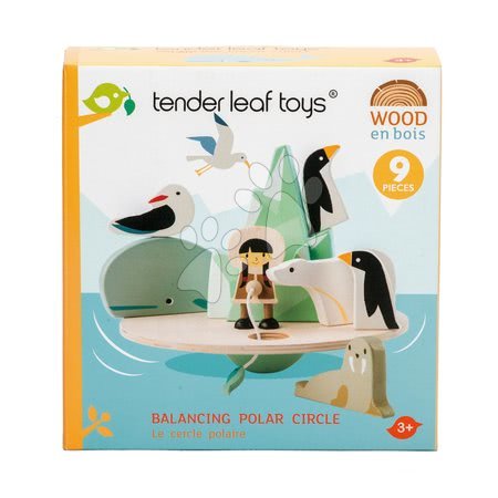 Juegos educativos de madera - Cuna polar de madera con animales Balancing Polar Circle Tender Leaf Toys - 2