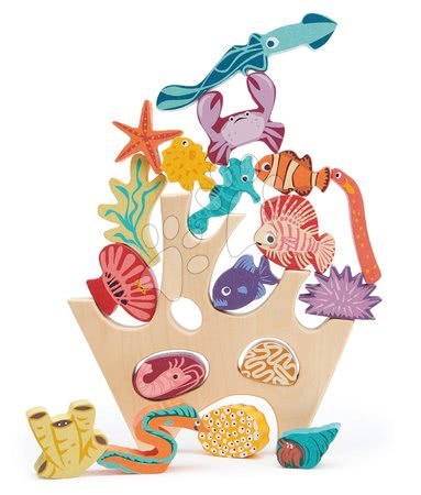  Készségfejlesztő fajátékok - Fa korallzátony Stacking Coral Reef Tender Leaf Toys - 3