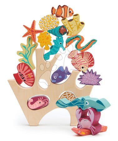 Lesene didaktične igrače - Leseni koralni greben Stacking Coral Reef Tender Leaf Toys - 5