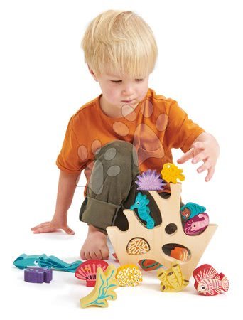 Wooden developmental toys - Wooden Coral Reef Stacking Coral Reef Tender Leaf Toys - 2