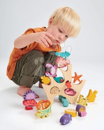 Wooden developmental toys - Wooden Coral Reef Stacking Coral Reef Tender Leaf Toys - 6