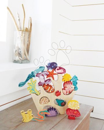 Drewniane zabawki edukacyjne - Drewniana koralowa skałka Stacking Coral Reef Tender Leaf Toys - 7