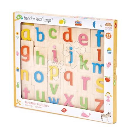 Pentru bebeluși - Abecedar din lemn cu imagini Alphabet Pictures Tender Leaf Toys - 3