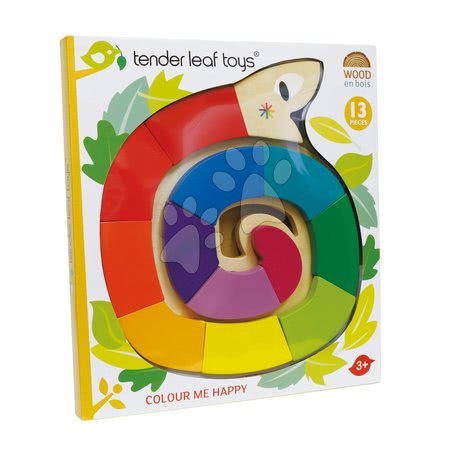 Jocuri educative din lemn - Șarpe rulat din lemn Colour Me Happy Tender Leaf Toys - 3