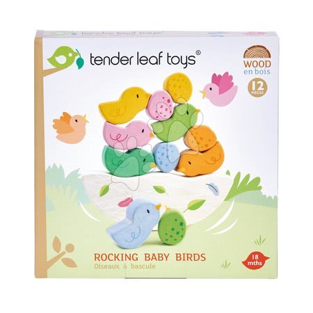 Drevené didaktické hračky - Drevená hojdačka s vtáčikmi Rocking Baby Bird Tender Leaf Toys - 4