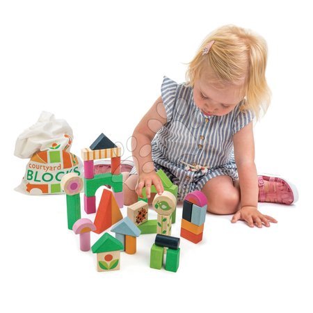 Wooden toy cubes - Wooden blocks in the countryside Courtyard Blocks Tender Leaf Toys - 2