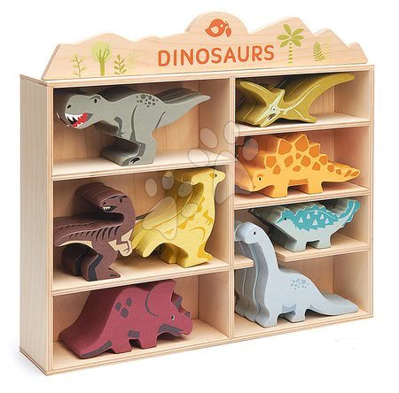 Giocattoli didattici in legno - Animali preistorici in legno sullo scaffale 24 pezzi Dinosaurs set Tender Leaf Toys - 2