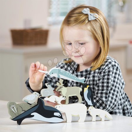 Jouets didactiques en bois - Les animaux polaires en bois sur l'étagère de Tender Leaf Toys - 3