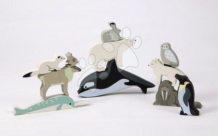 Lesene didaktične igrače - Lesene polarne živali na polički Polar Animals Shelf Tender Leaf Toys - 5